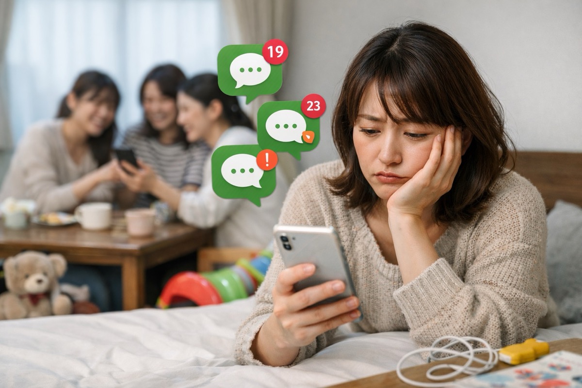 例文：ママ友のグループライン(Group LINE)の抜け方：抜けたいのに抜けられない。