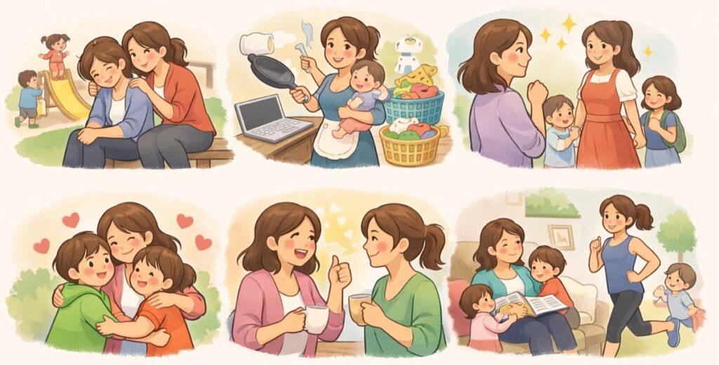 ママ友のがんばりをねぎらう言葉を添えて