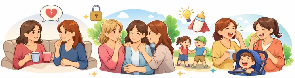 サポートが得られるママ：共感できる