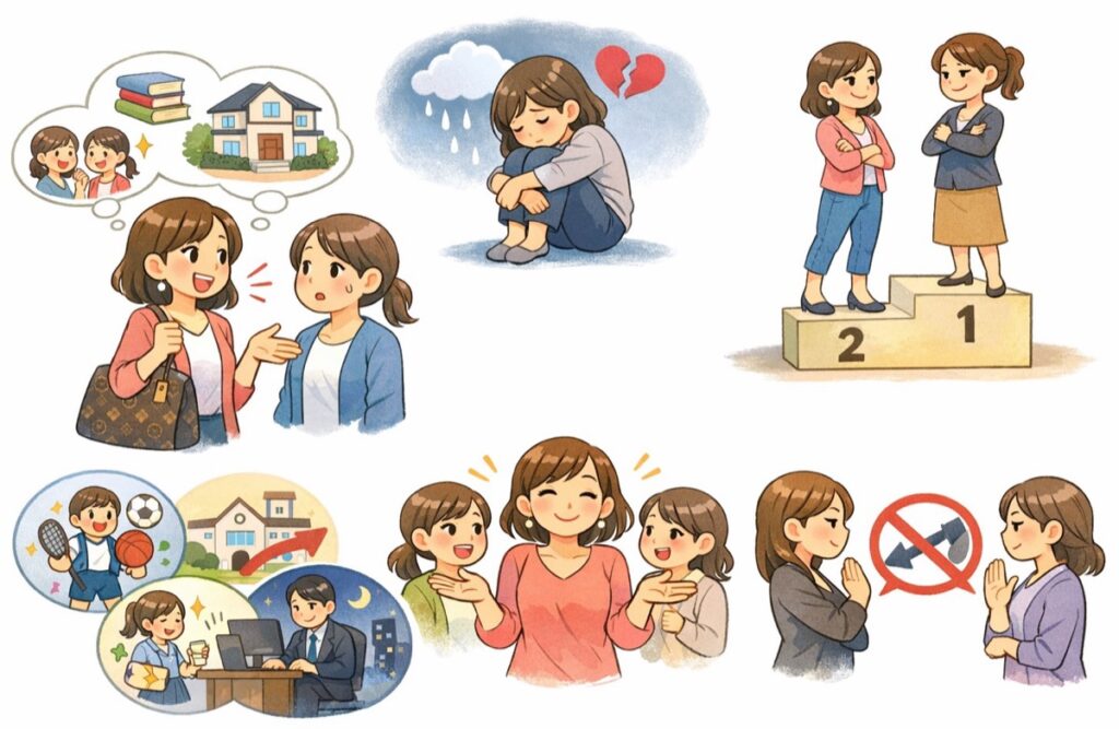 マウンティングするママ：自分に自信がない