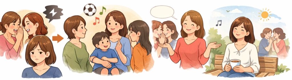 悪口や噂話をするママ：人をけなすことに快感を覚える