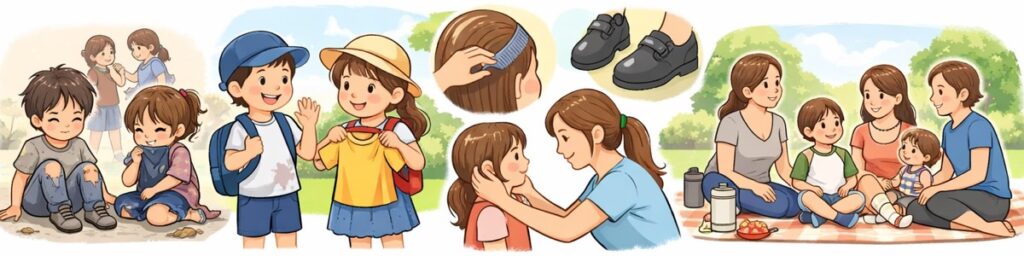 子供がみすぼらしい格好をしている