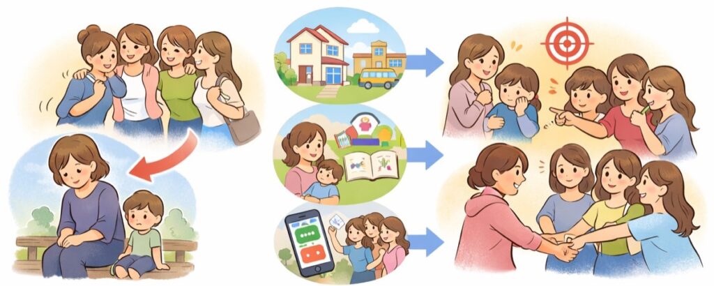 一緒になって行動したがる