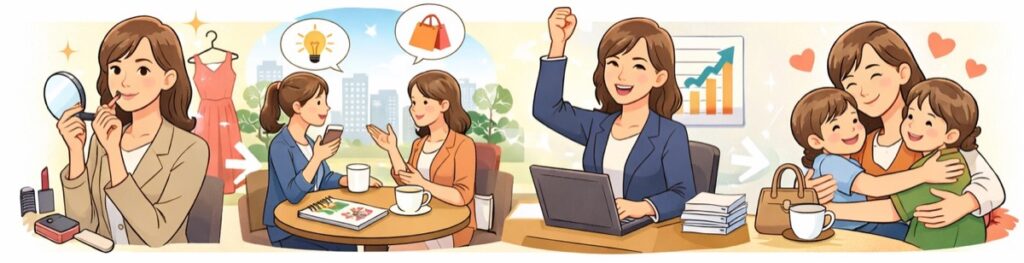 仕事を持つことでの自分磨きが羨ましい