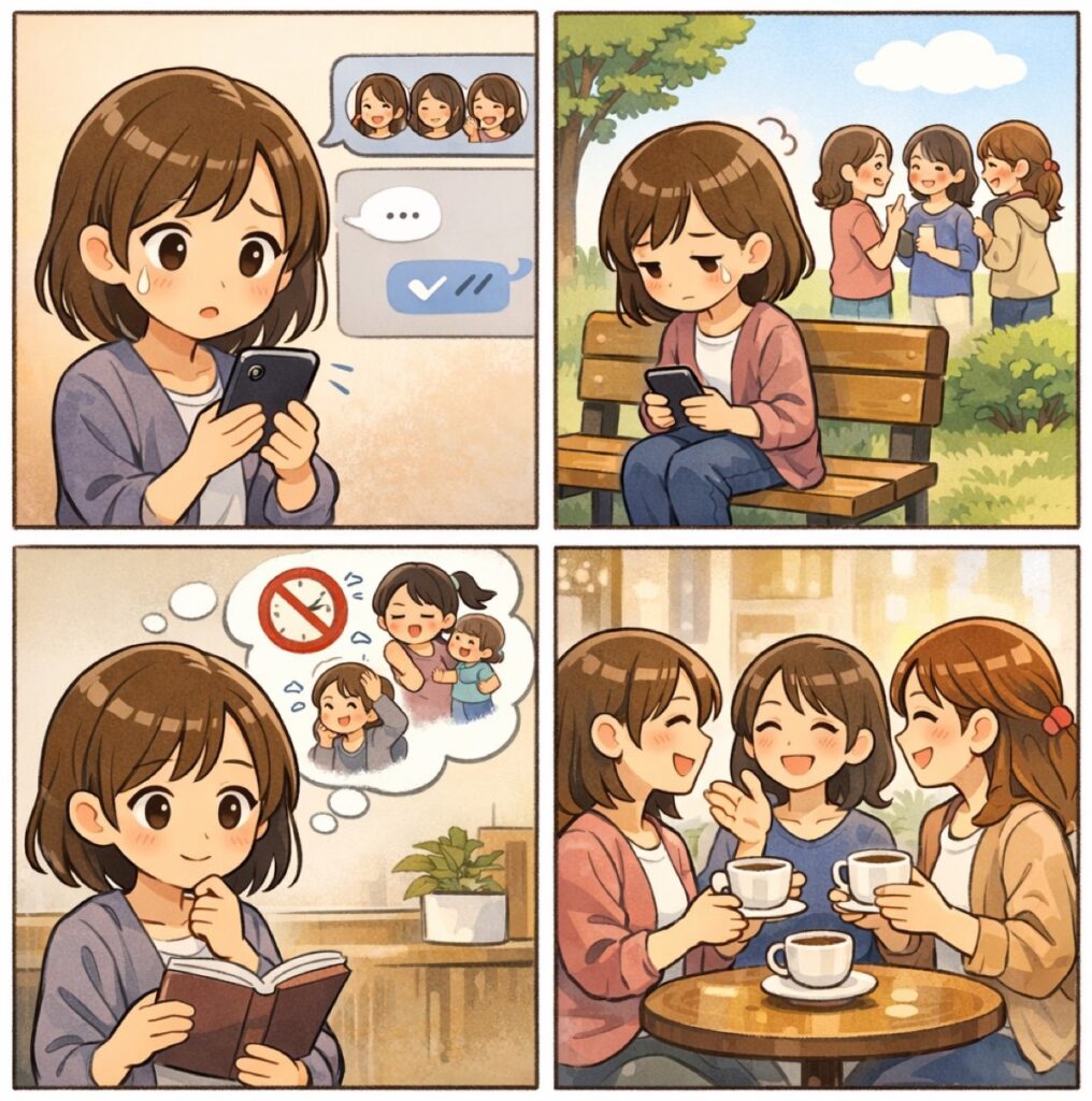 自分だけ？ママ友LINEグループで無視される理由と対処法：解決したいママさんへ。