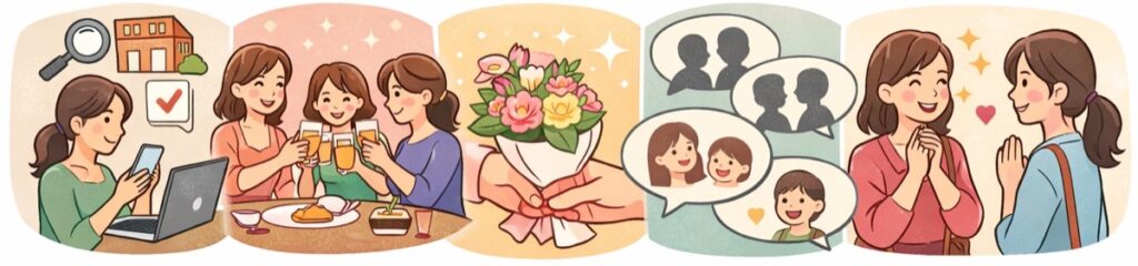 食事会の場所を手配してくれたママ友へ