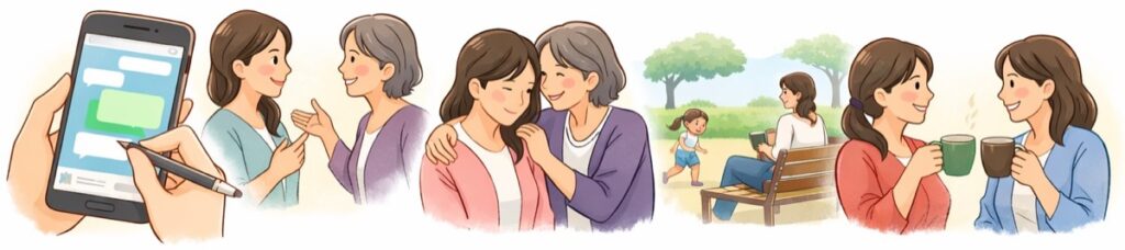 年上のママ友へのお礼メッセージ