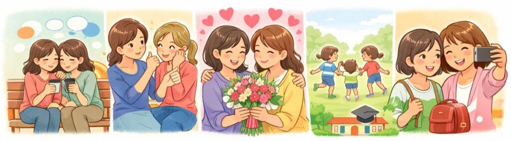 とても仲良くなったママ友への感謝の言葉