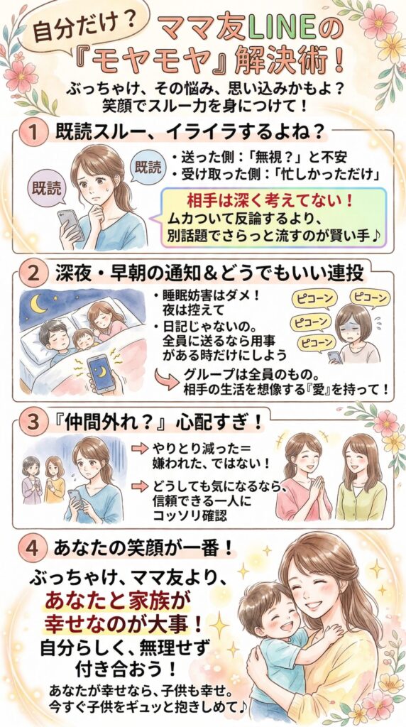 ママ友LINEグループで起きるちょっとしたトラブル