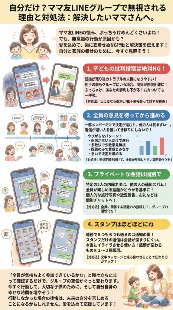 気をつけたい！ママ友LINEグループでのNG行動