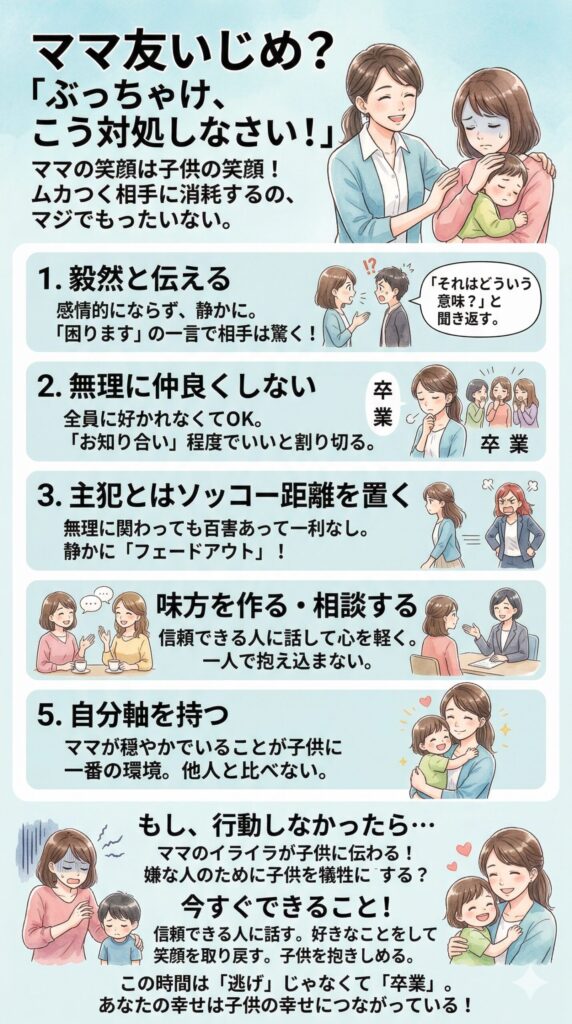 ママ友いじめに遭ったときのうまい対処の仕方