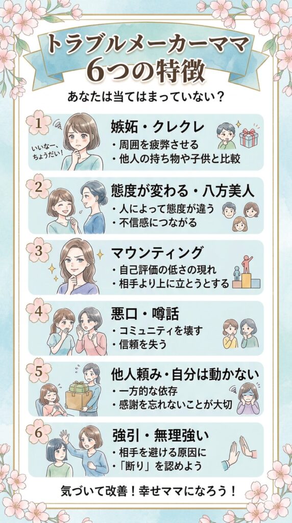 ママ友トラブルを起こすママの特徴