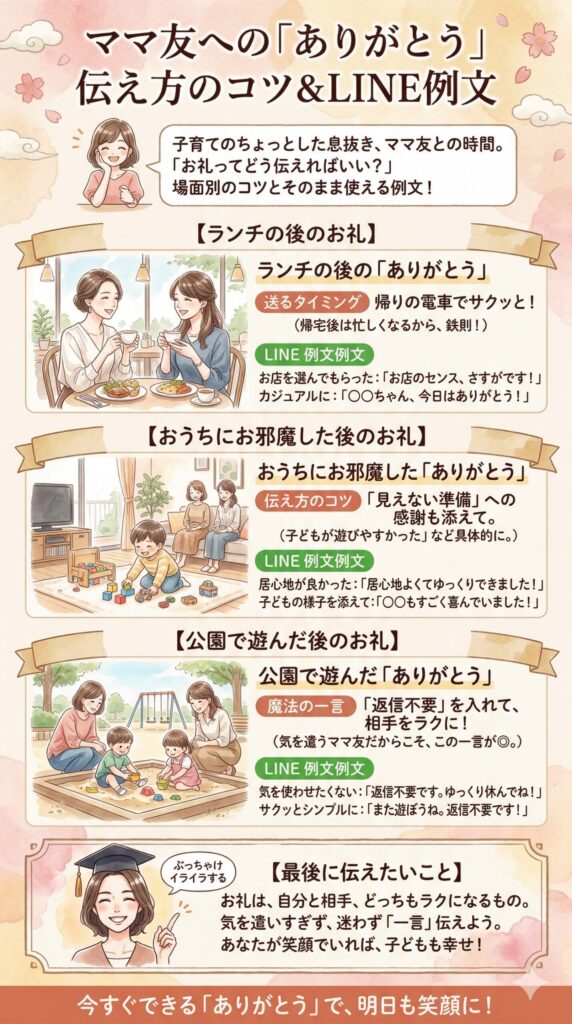 ママ友との楽しい時間をありがとうを伝える