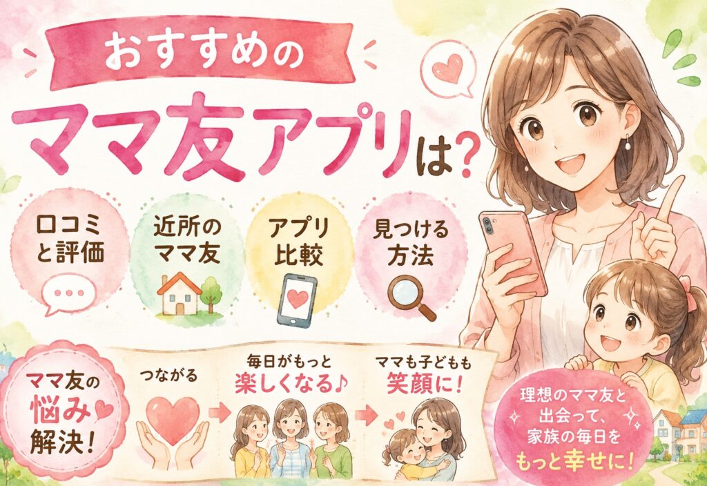 おすすめのママ友アプリは？口コミと評価で比較したい！近所のママ友見つける方法