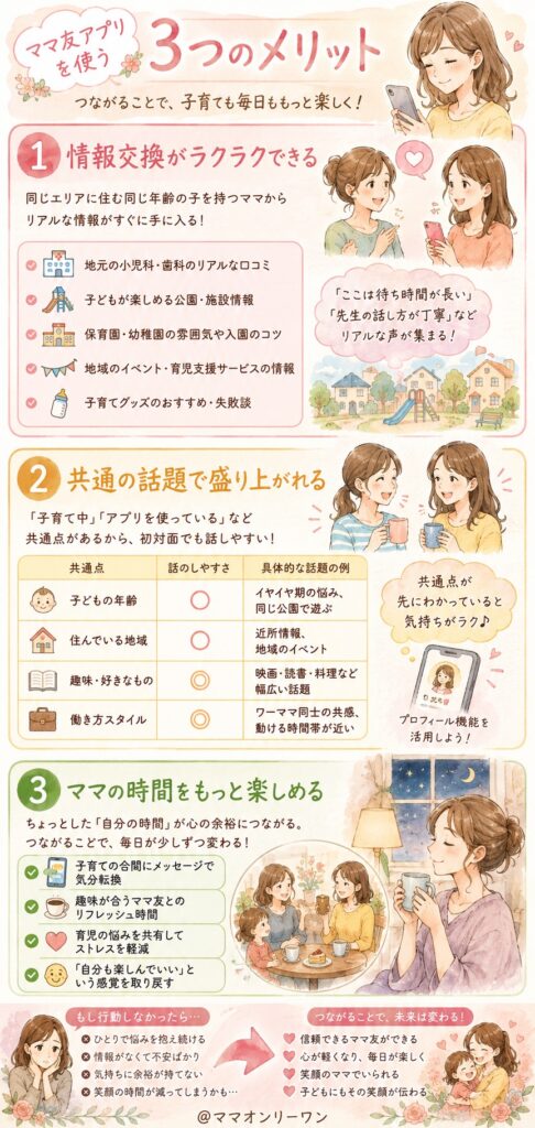 ママ友アプリを使うメリット