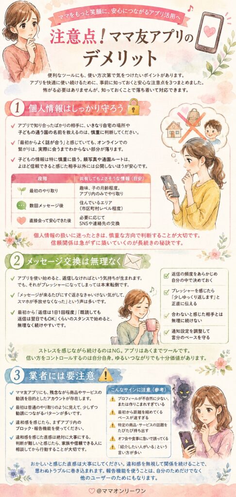 注意点！ママ友アプリのデメリット