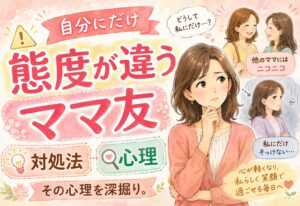 自分にだけ態度が違うママ友への対処法。その心理を深掘り。