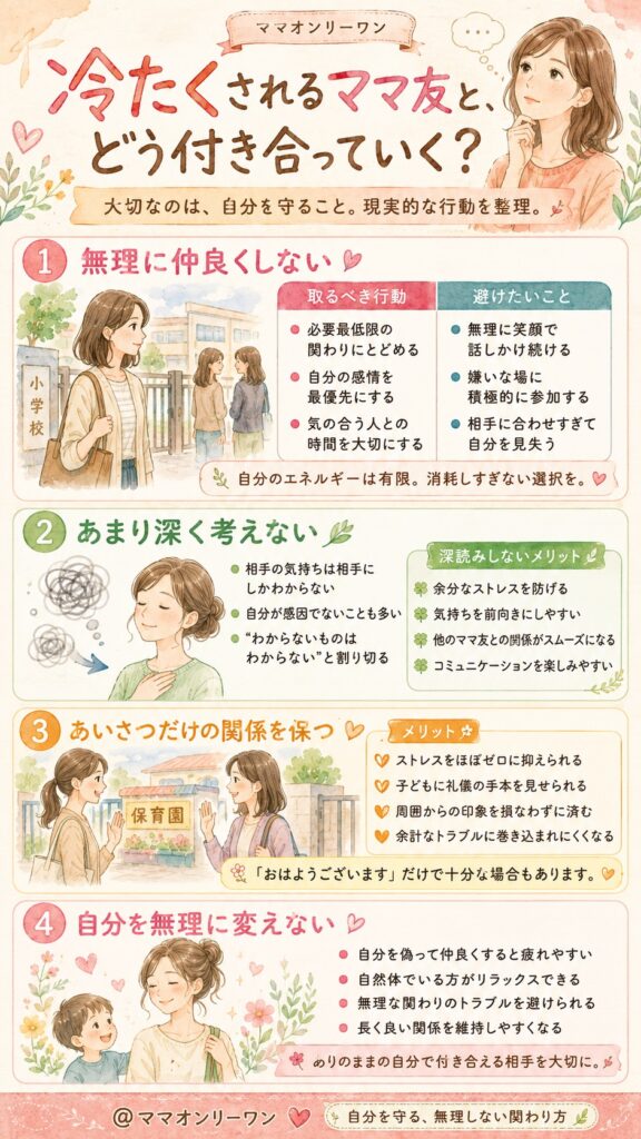 冷たくされるママ友と、どう付き合っていく?