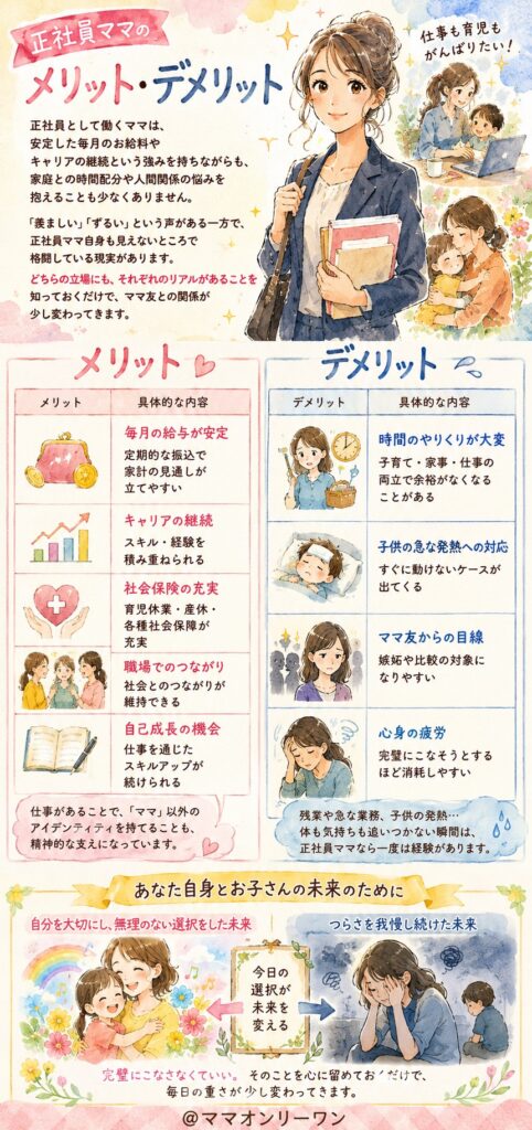 正社員ママのメリット・デメリット