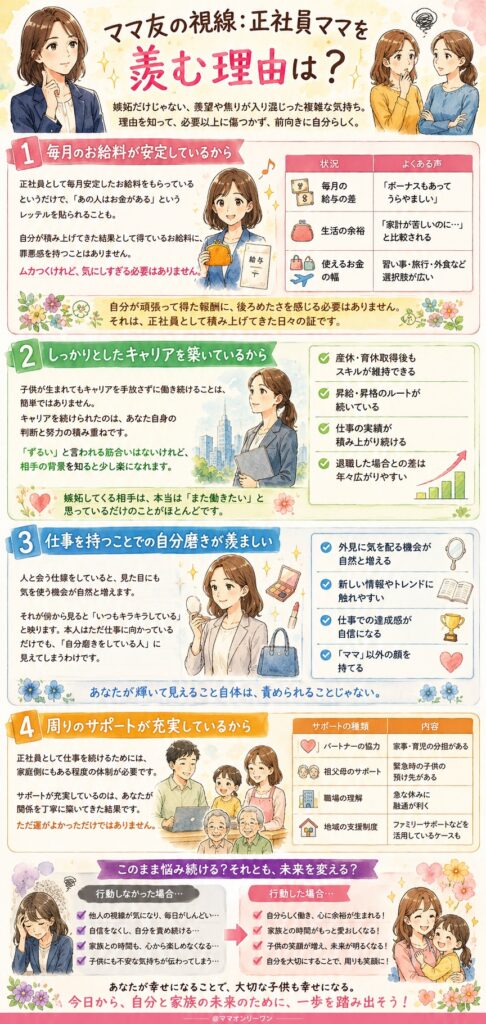 ママ友の視線: 正社員ママを羨む理由は?