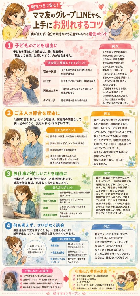 ママ友のグループLINEから、上手にお別れするコツ