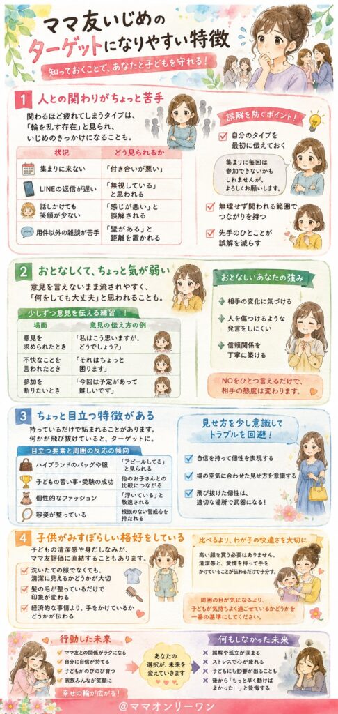 ママ友いじめのターゲットになりやすい特徴