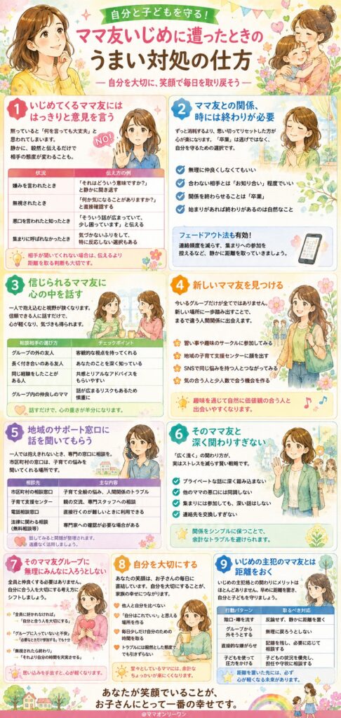 ママ友いじめに遭ったときのうまい対処の仕方