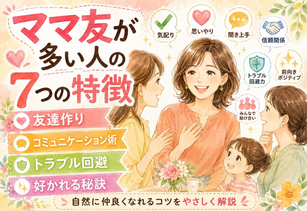 ママ友が多い人の7つの特徴｜友達作りの秘訣とトラブルを防ぐコミュニケーション術