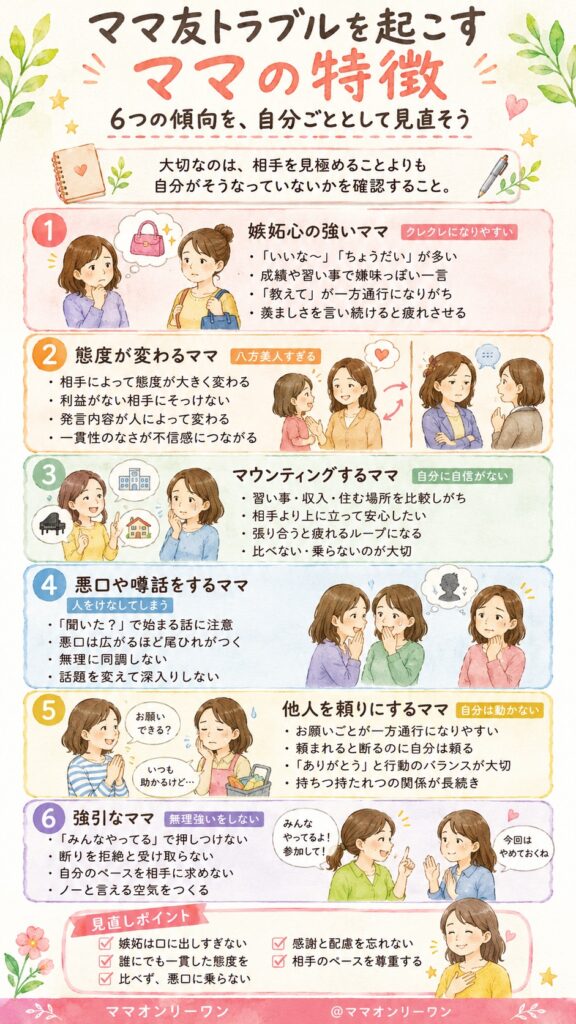 ママ友トラブルを起こすママの特徴