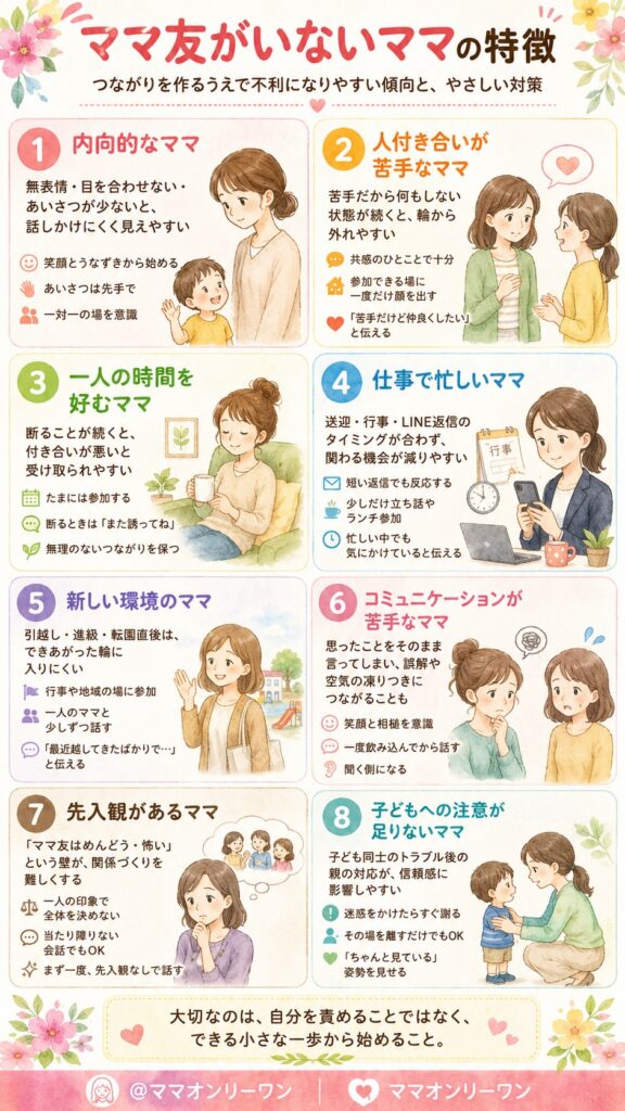 ママ友がいないママの特徴