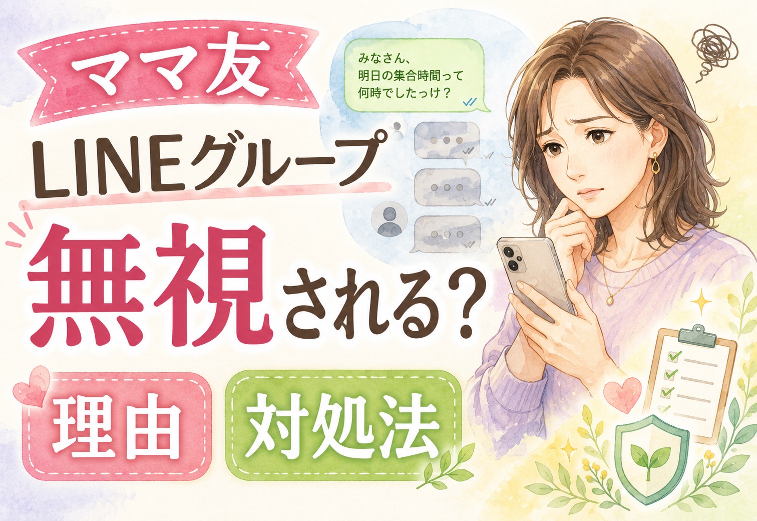 自分だけ?ママ友LINEグループで無視される理由と対処法:解決したいママさんへ。
