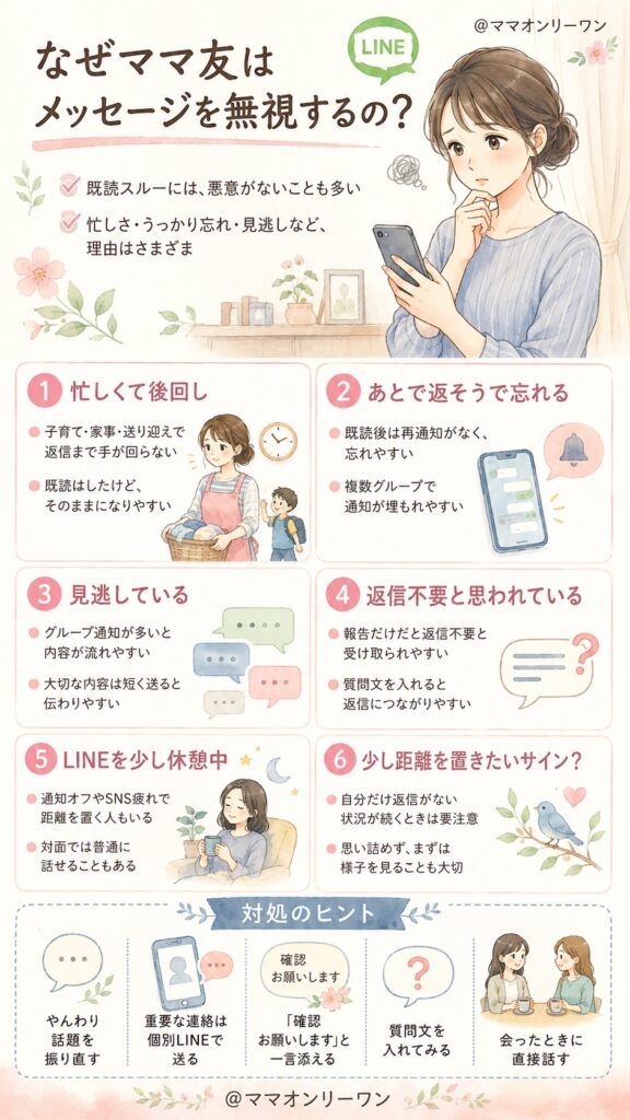 なぜママ友はメッセージを無視するの?