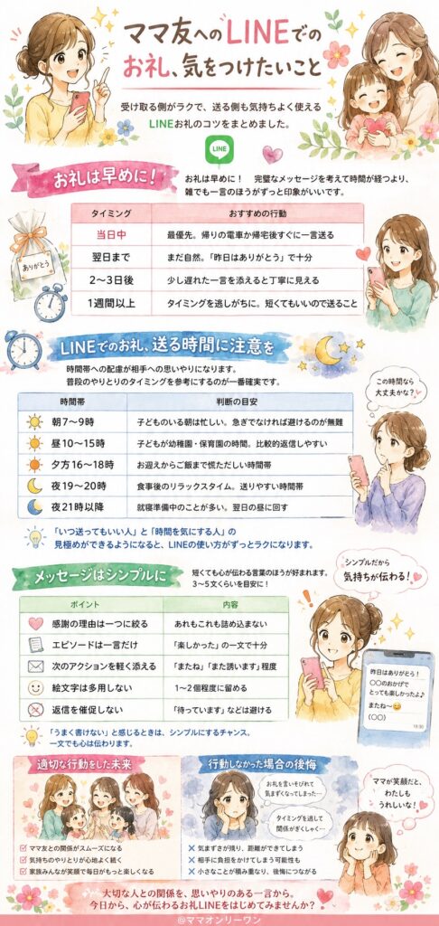 ママ友へのLINEでのお礼、気をつけたいこと