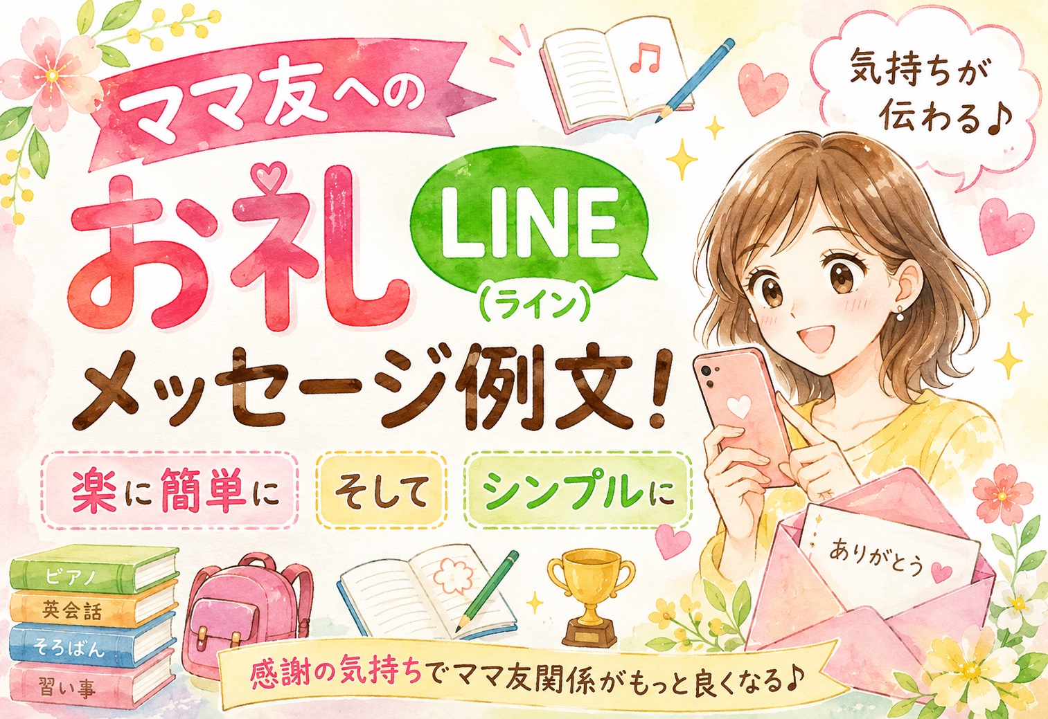 ママ友へのお礼LINE(ライン)メッセージ例文！楽に簡単にそしてシンプルに