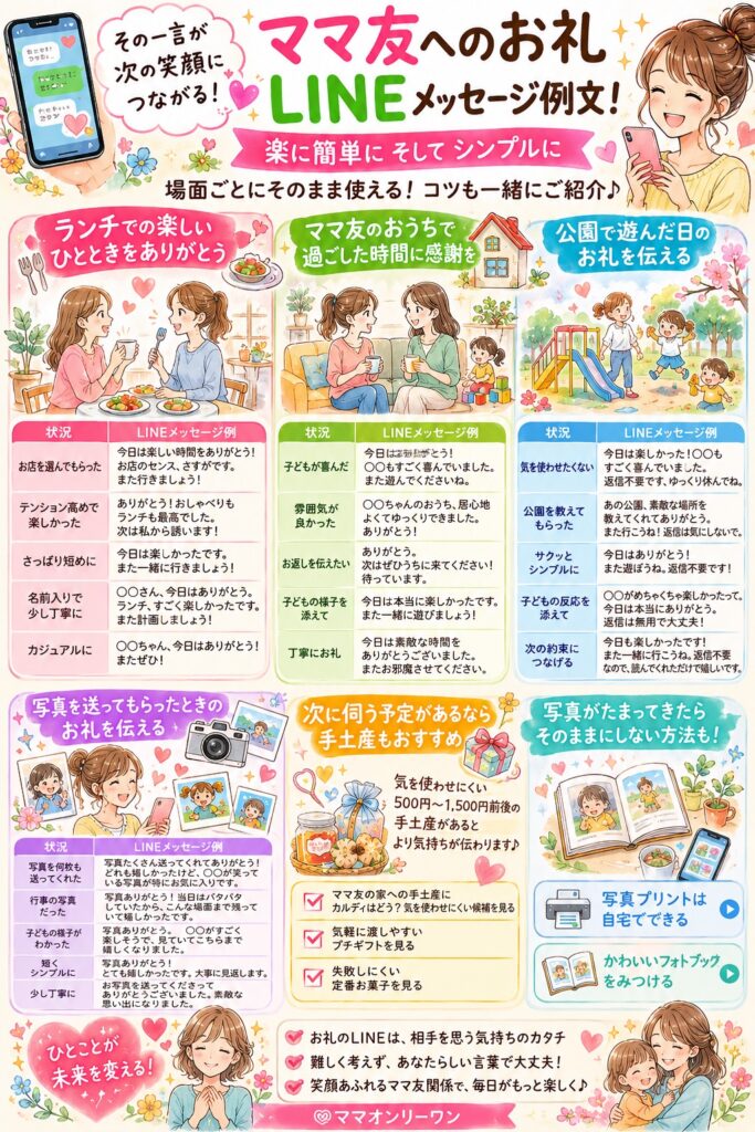 ママ友との楽しい時間をありがとうを伝える