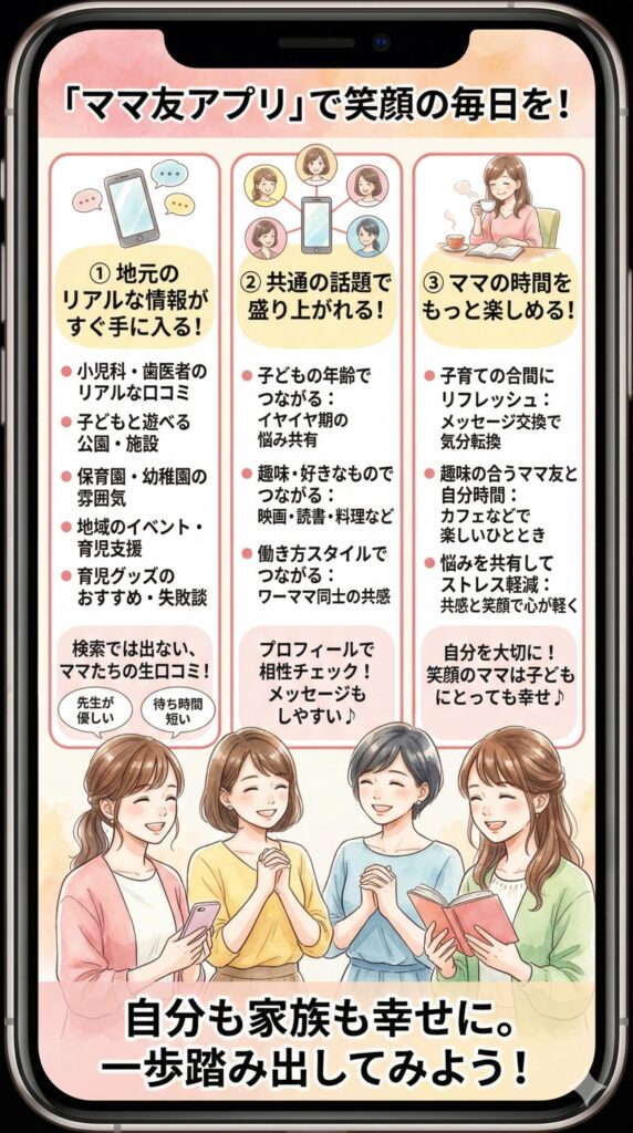 ママ友アプリを使うメリット 