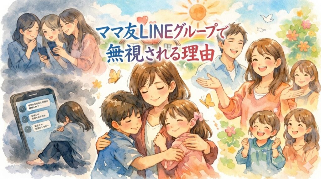 自分だけ？ママ友LINEグループで無視される理由と対処法：解決したいママさんへ。