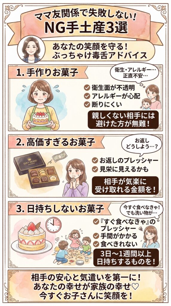 ママ友には避けてほしい手土産