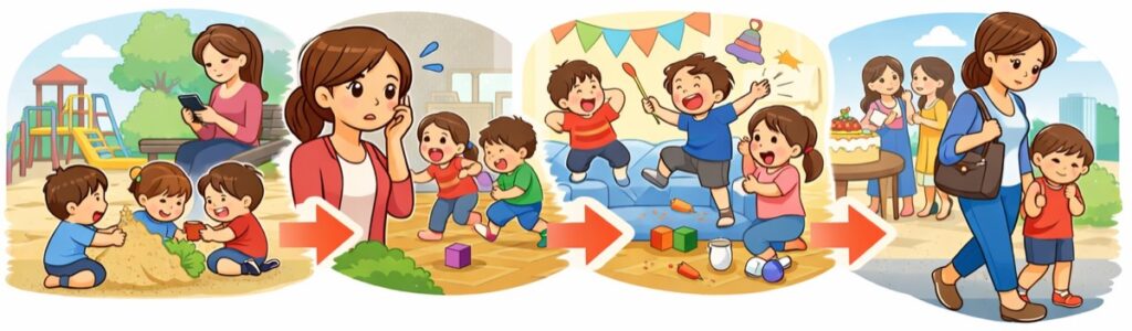 子どもを放置するママ友