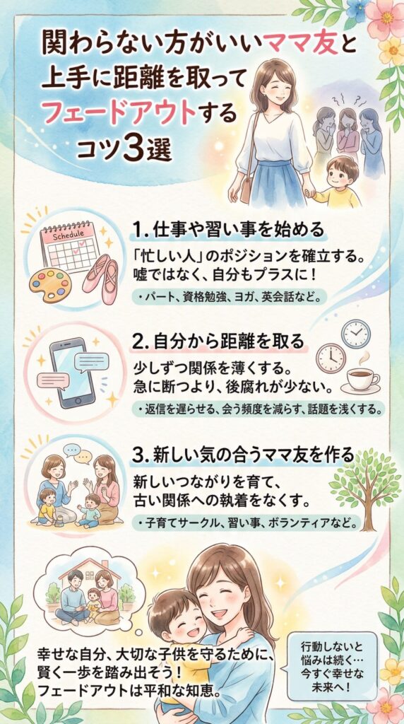 関わらない方がいいママ友と上手に距離を取ってフェードアウトするコツ3選