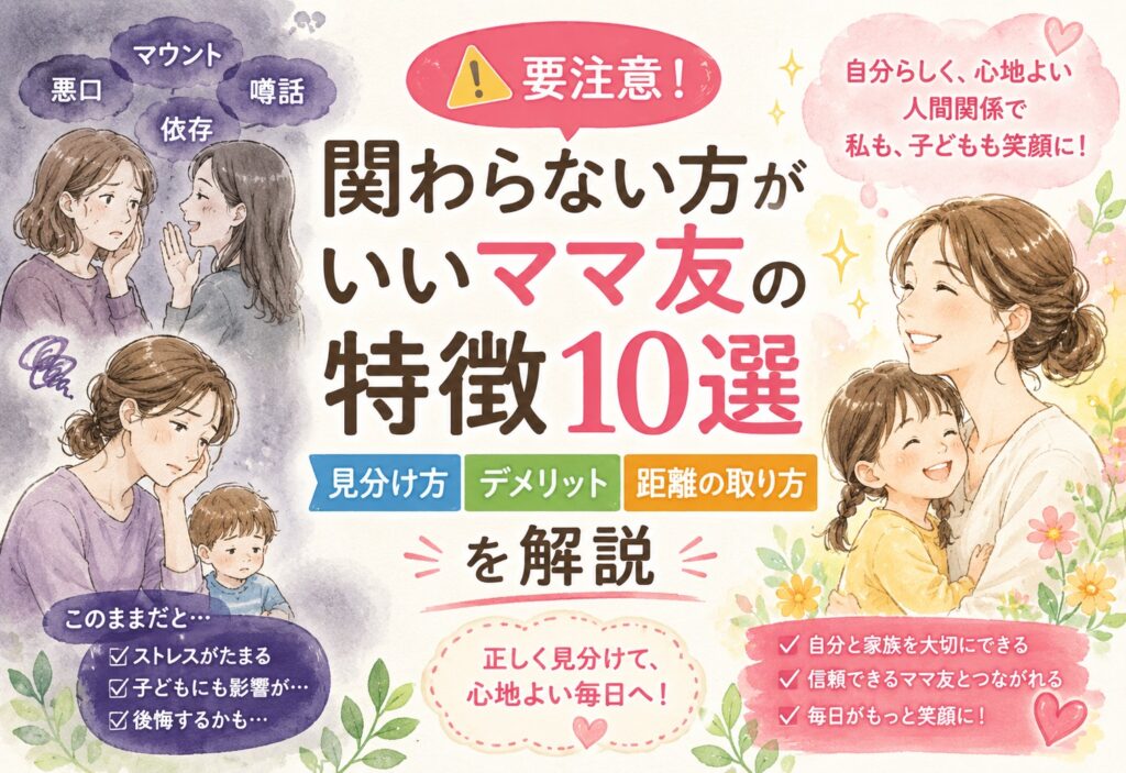 関わらない方がいいママ友の特徴10選｜見分け方・デメリット・距離の取り方を解説