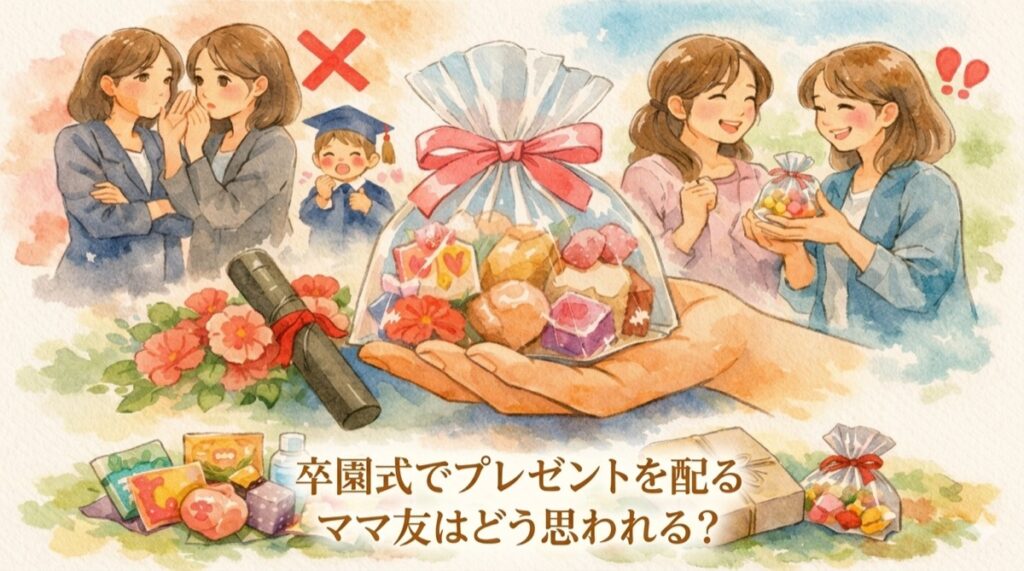 卒園式でプレゼントを配るママ友はどう思われる？禁止？必須？迷惑にならないプチギフトは？