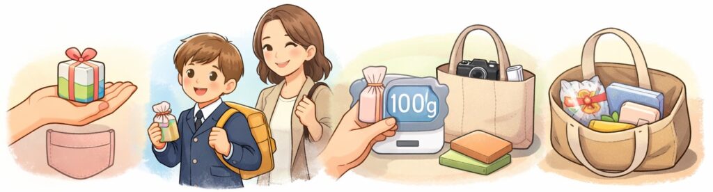 かさばらず軽量なものを選ぶ