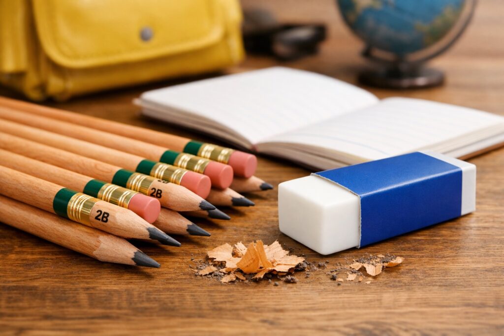 文房具（鉛筆と消しゴム）