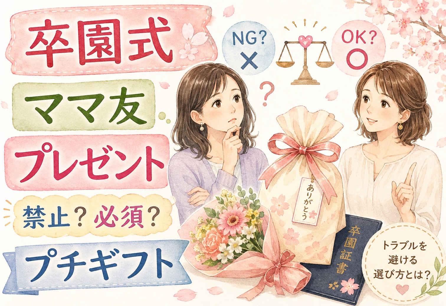 卒園式でプレゼントを配るママ友はどう思われる？禁止？必須？迷惑にならないプチギフトは？