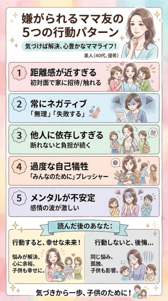 嫌がられるママ友の行動パターン