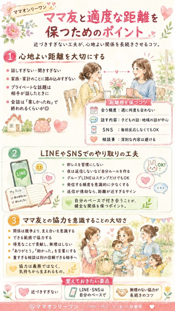 ママ友と適度な距離を保つためのポイント