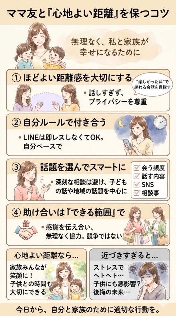 ママ友と適度な距離を保つためのポイント