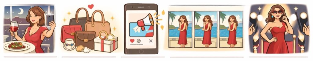 芸能人気分で自慢を繰り返す投稿