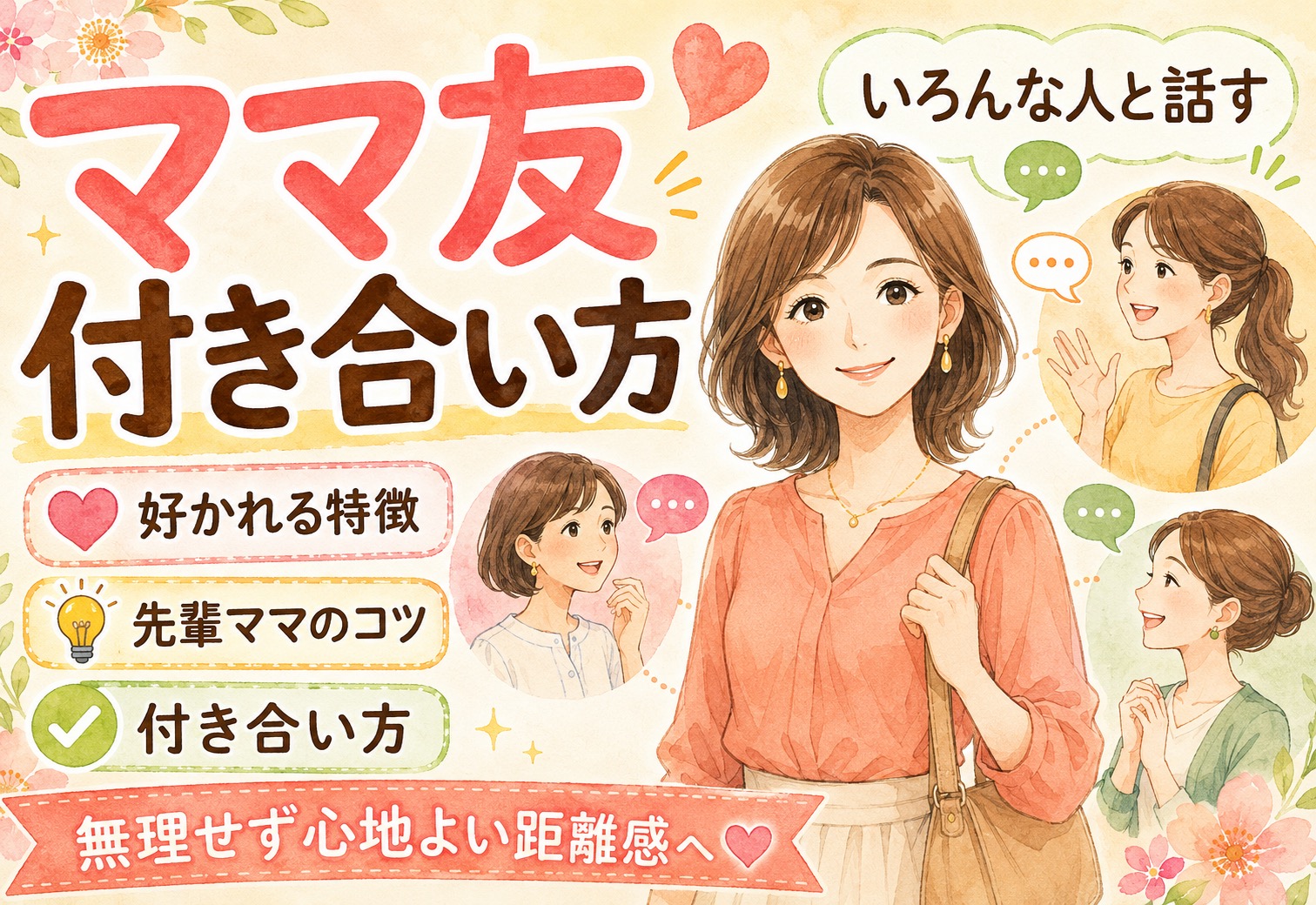 いろんな人と話すママ友との付き合い方｜好かれるママ友の特徴と先輩ママが実践してきたコツ